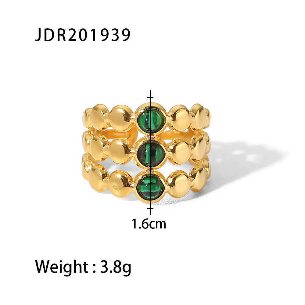 Aurelia Contemporary Stainless Steel Ring — 18K Gold PVD — FOG-RG-0022-GD