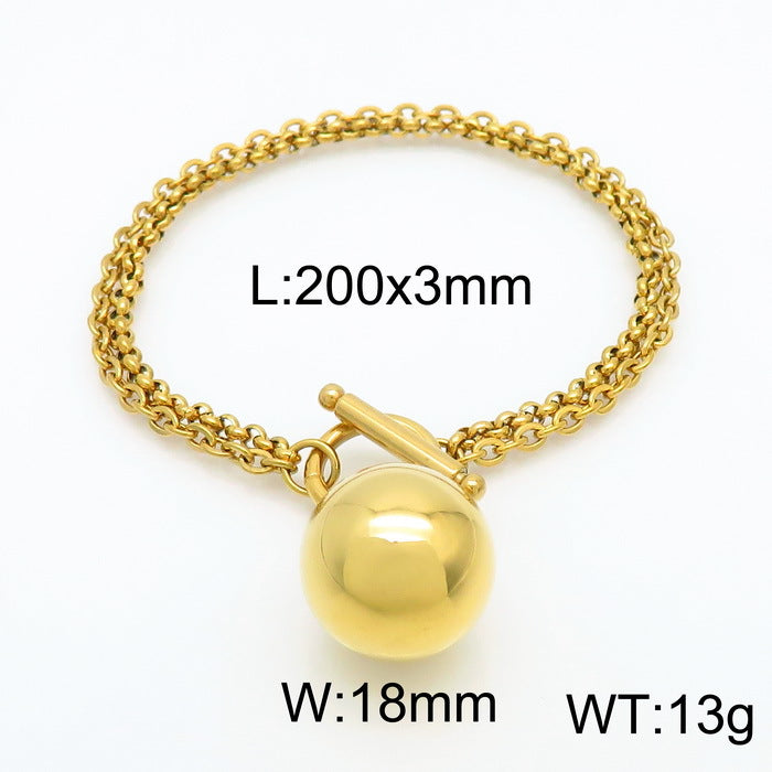 Mira Organic Stainless Steel Bracelet — 18K Gold PVD — FOG-BR-0041-GD