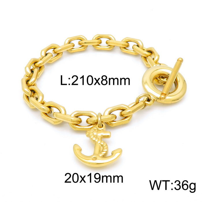 Cleo Bold Stainless Steel Bracelet — 18K Gold PVD — FOG-BR-0046-GD