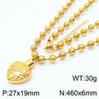 Maris Organic Stainless Steel Necklace — 18K Gold PVD — FOG-NK-0120-GD