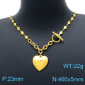 Heart Stainless Steel Necklace — 18K Gold PVD — FOG-NK-0003-GD