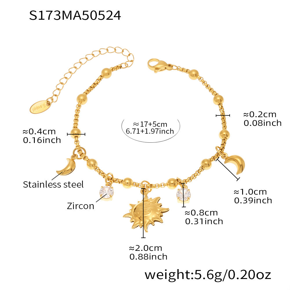 Nova Minimalist Stainless Steel Anklet — 18K Gold PVD — FOG-AN-0555-GD