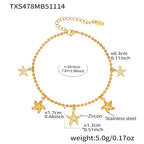 Iris Polished Stainless Steel Anklet — 18K Gold PVD — FOG-AN-0512-GD