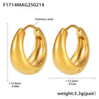 Arden Polished Stainless Steel Earrings — 18K Gold PVD — FOG-ER-0415-GD