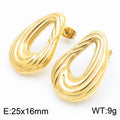 Iris Polished Stainless Steel Earrings — 18K Gold PVD — FOG-ER-0146-GD