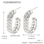 Cleo Modern Stainless Steel Earrings — Polished Steel — FOG-ER-0477-ST