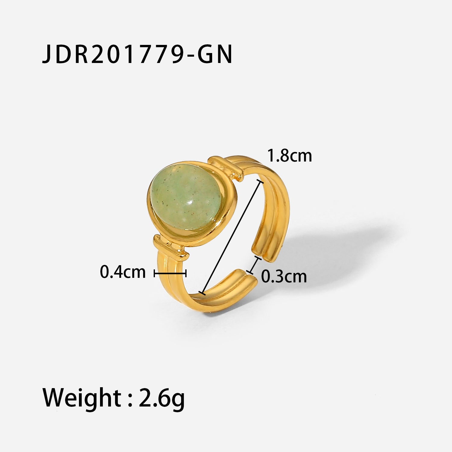 Aurelia Statement Stainless Steel Ring — 18K Gold PVD — FOG-RG-0033-GD