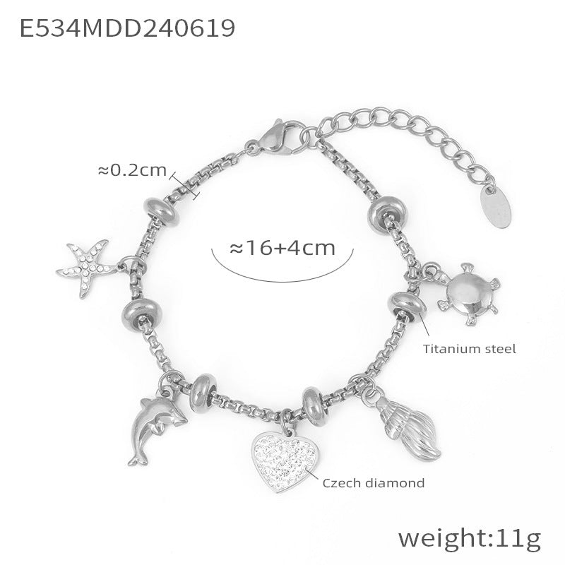 Liora Organic Stainless Steel Bracelet — Polished Steel — FOG-BR-0589-ST