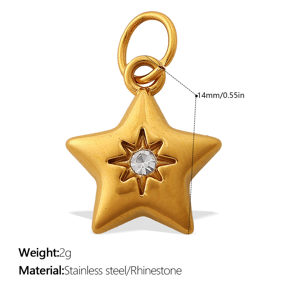 Luna Contemporary Stainless Steel Charm — 18K Gold PVD — FOG-CH-0054-GD