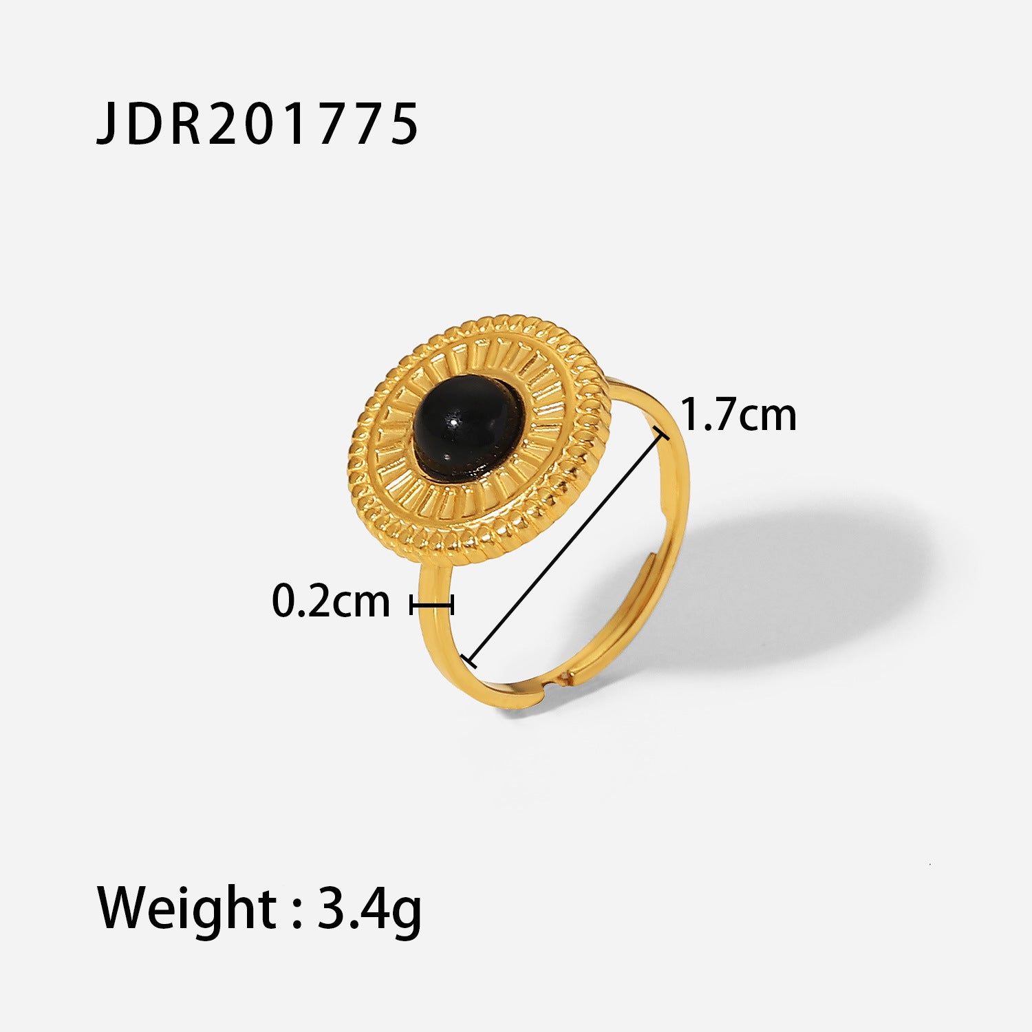 Arden Polished Stainless Steel Ring — 18K Gold PVD — FOG-RG-0034-GD