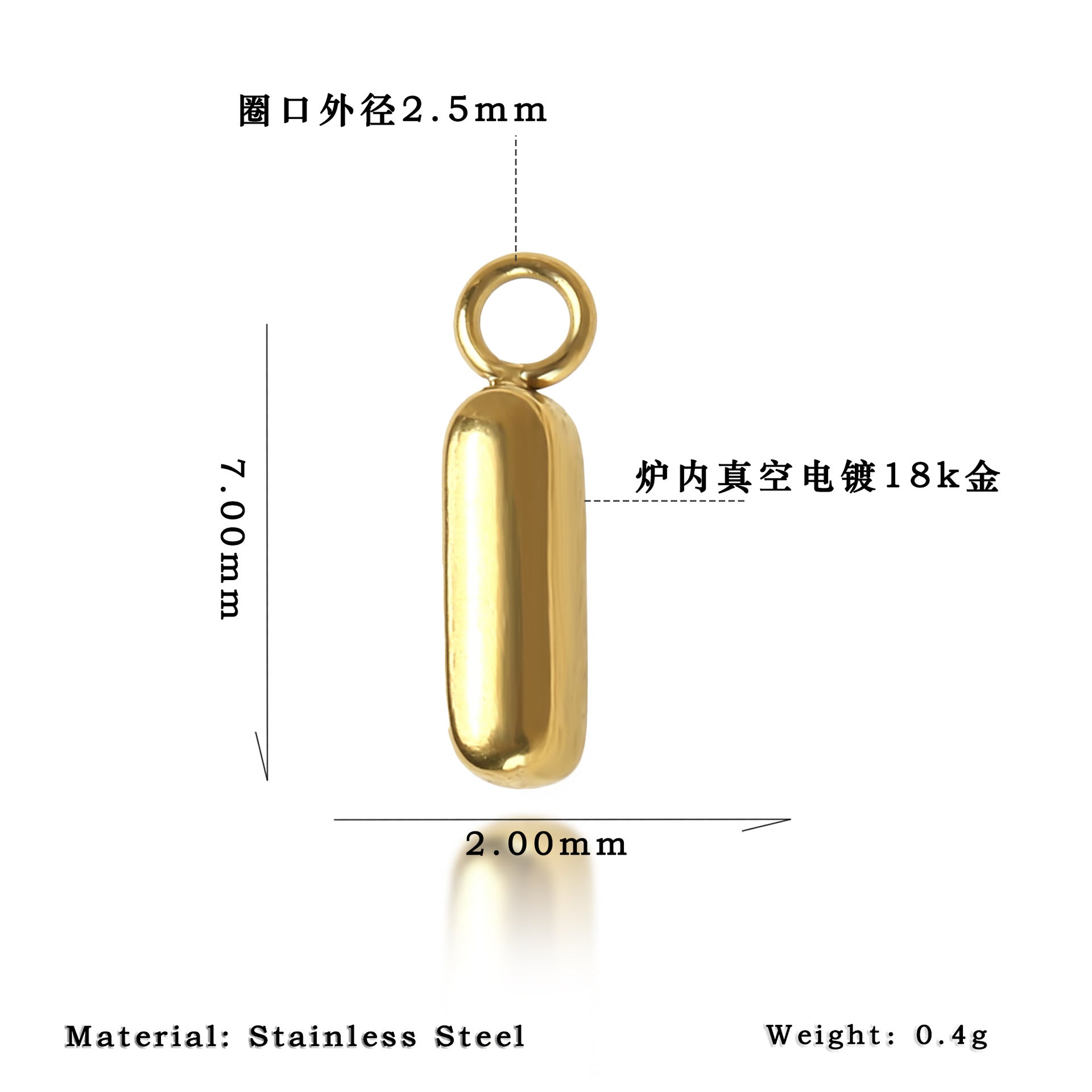 Mira Polished Stainless Steel Necklace — 18K Gold PVD — FOG-NK-0273-GD