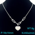 Celia Modern Stainless Steel Necklace — Polished Steel — FOG-NK-0092-ST