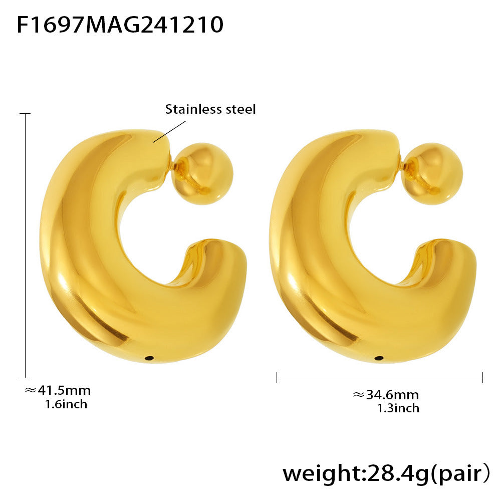 Maris Statement Stainless Steel Earrings — 18K Gold PVD — FOG-ER-0431-GD