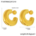 Maris Statement Stainless Steel Earrings — 18K Gold PVD — FOG-ER-0431-GD