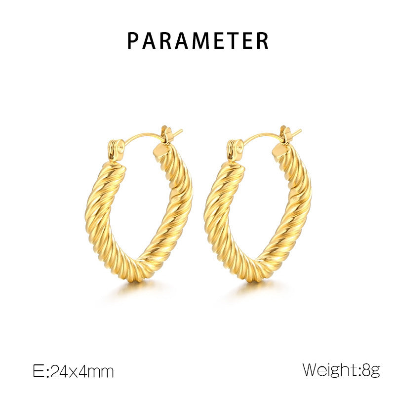 Cleo Modern Stainless Steel Earrings — 18K Gold PVD — FOG-ER-0157-GD