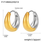 Arden Polished Stainless Steel Earrings — 18K Gold PVD — FOG-ER-0412-GD