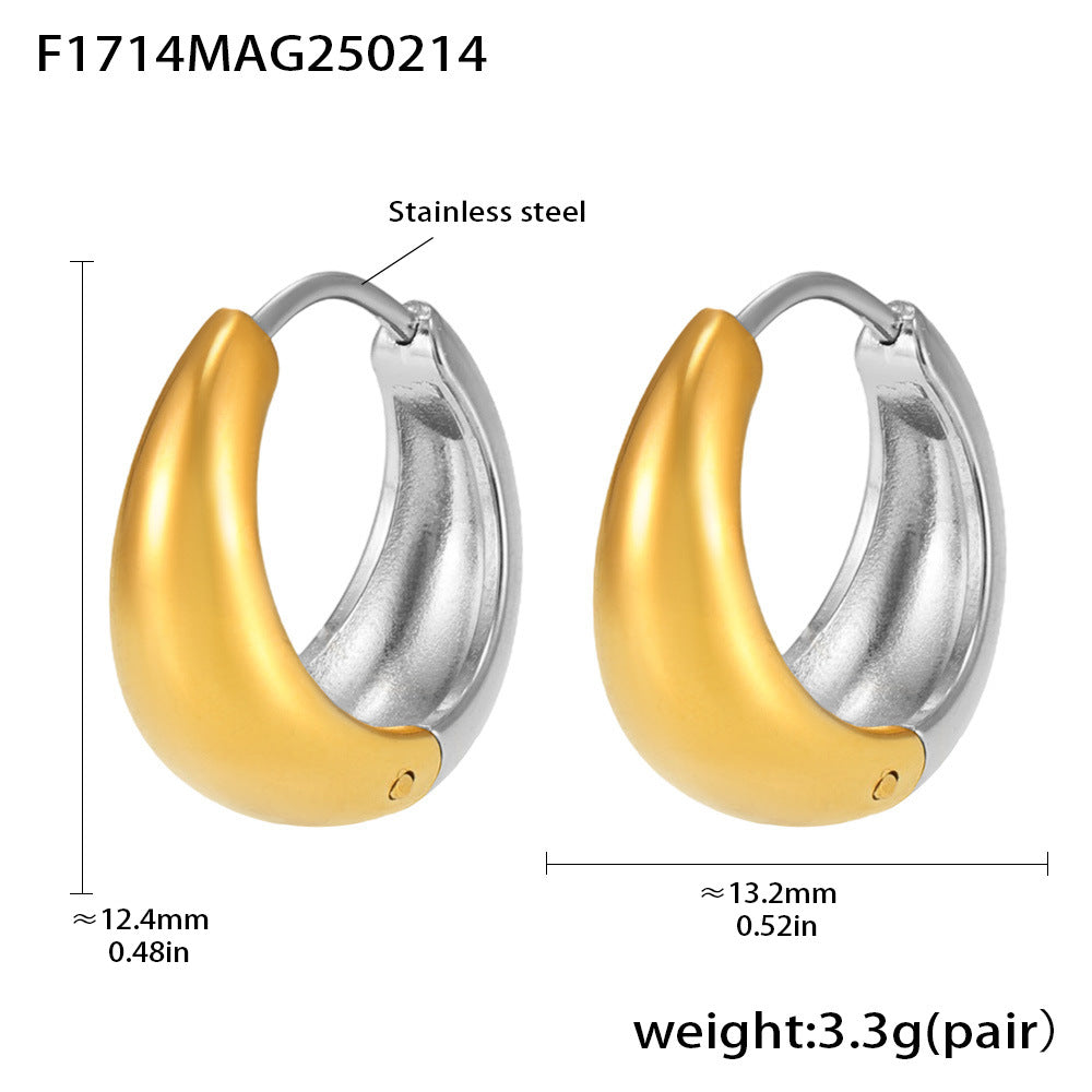 Arden Polished Stainless Steel Earrings — 18K Gold PVD — FOG-ER-0412-GD