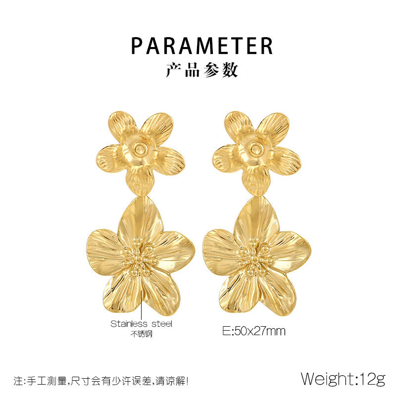 Celia Modern Stainless Steel Earrings — 18K Gold PVD — FOG-ER-0156-GD