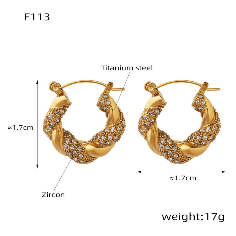 Aurelia Minimalist Stainless Steel Earrings — 18K Gold PVD — FOG-ER-0444-GD
