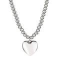 Luna Contemporary Stainless Steel Necklace — Polished Steel — FOG-NK-0074-ST