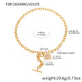 Heart Stainless Steel Necklace — 18K Gold PVD — FOG-NK-0599-GD