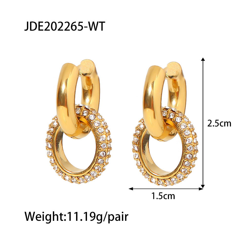 Vela Polished Stainless Steel Jewelry — 18K Gold PVD — FOG-OT-0373-GD