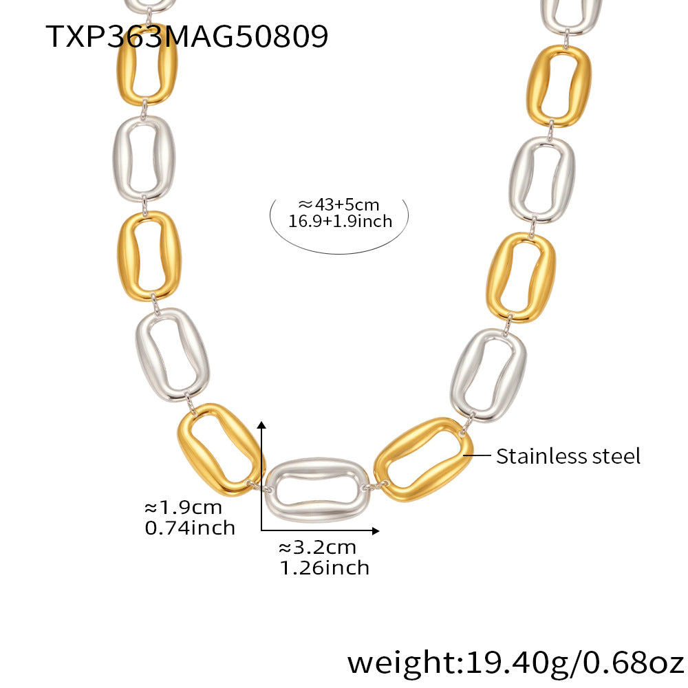 Elara Sculptural Stainless Steel Necklace — 18K Gold PVD — FOG-NK-0524-GD