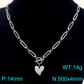Aurelia Polished Stainless Steel Necklace — Polished Steel — FOG-NK-0024-ST