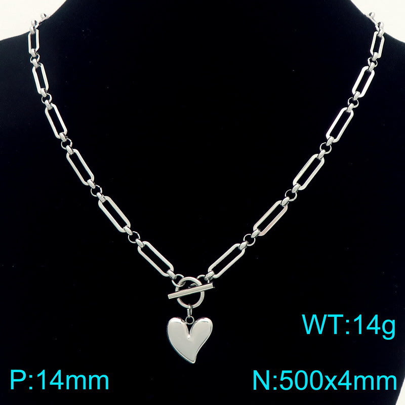 Aurelia Polished Stainless Steel Necklace — Polished Steel — FOG-NK-0024-ST