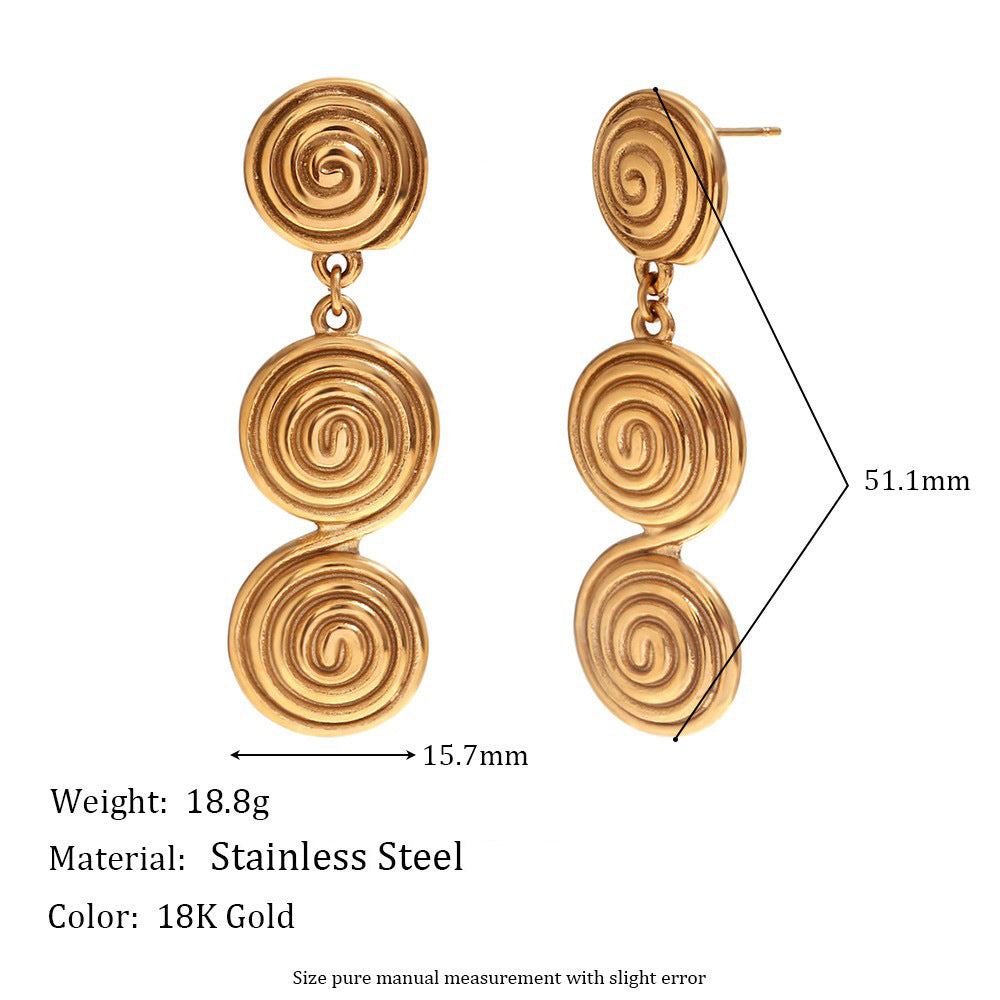 Geometric Stainless Steel Earrings — 18K Gold PVD — FOG-ER-0377-GD