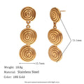 Geometric Stainless Steel Earrings — 18K Gold PVD — FOG-ER-0377-GD