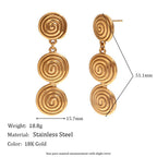 Geometric Stainless Steel Earrings — 18K Gold PVD — FOG-ER-0377-GD