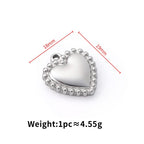 Heart Stainless Steel Charm — Polished Steel — FOG-CH-0014-ST