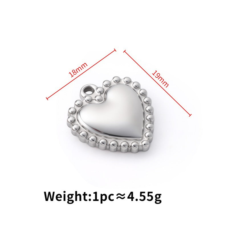Heart Stainless Steel Charm — Polished Steel — FOG-CH-0014-ST