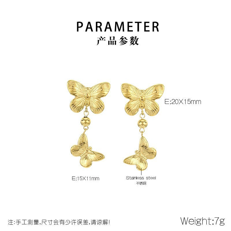 Vela Sculptural Stainless Steel Earrings — 18K Gold PVD — FOG-ER-0147-GD