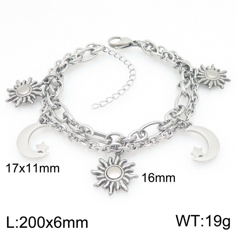 Selene Modern Stainless Steel Bracelet — Polished Steel — FOG-BR-0102-ST