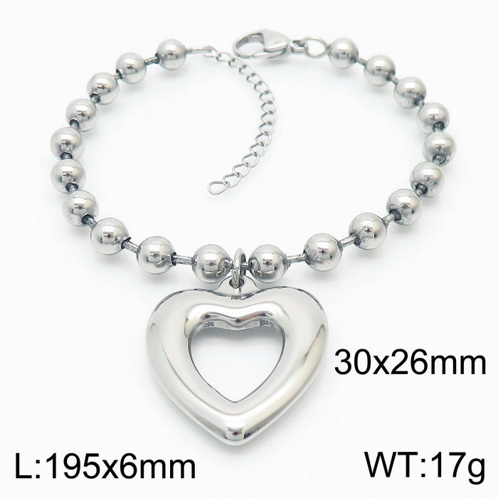 Liora Sculptural Stainless Steel Bracelet — Polished Steel — FOG-BR-0121-ST
