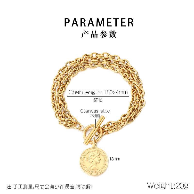 Iris Contemporary Stainless Steel Bracelet — 18K Gold PVD — FOG-BR-0011-GD