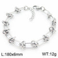 Cleo Contemporary Stainless Steel Bracelet — Polished Steel — FOG-BR-0071-ST