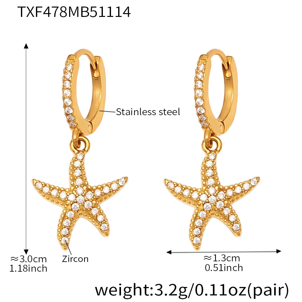 Maris Contemporary Stainless Steel Earrings — 18K Gold PVD — FOG-ER-0511-GD