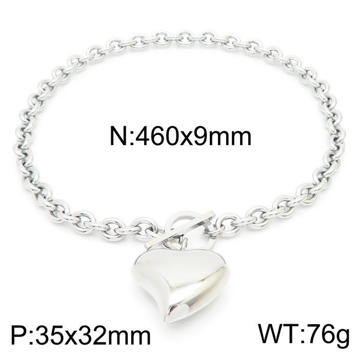 Mira Bold Stainless Steel Necklace — Polished Steel — FOG-NK-0016-ST