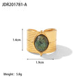 Iris Contemporary Stainless Steel Ring — 18K Gold PVD — FOG-RG-0020-GD