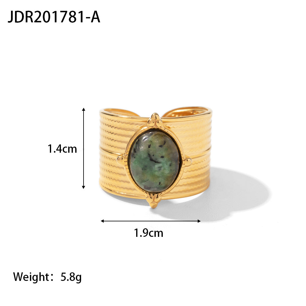 Iris Contemporary Stainless Steel Ring — 18K Gold PVD — FOG-RG-0020-GD