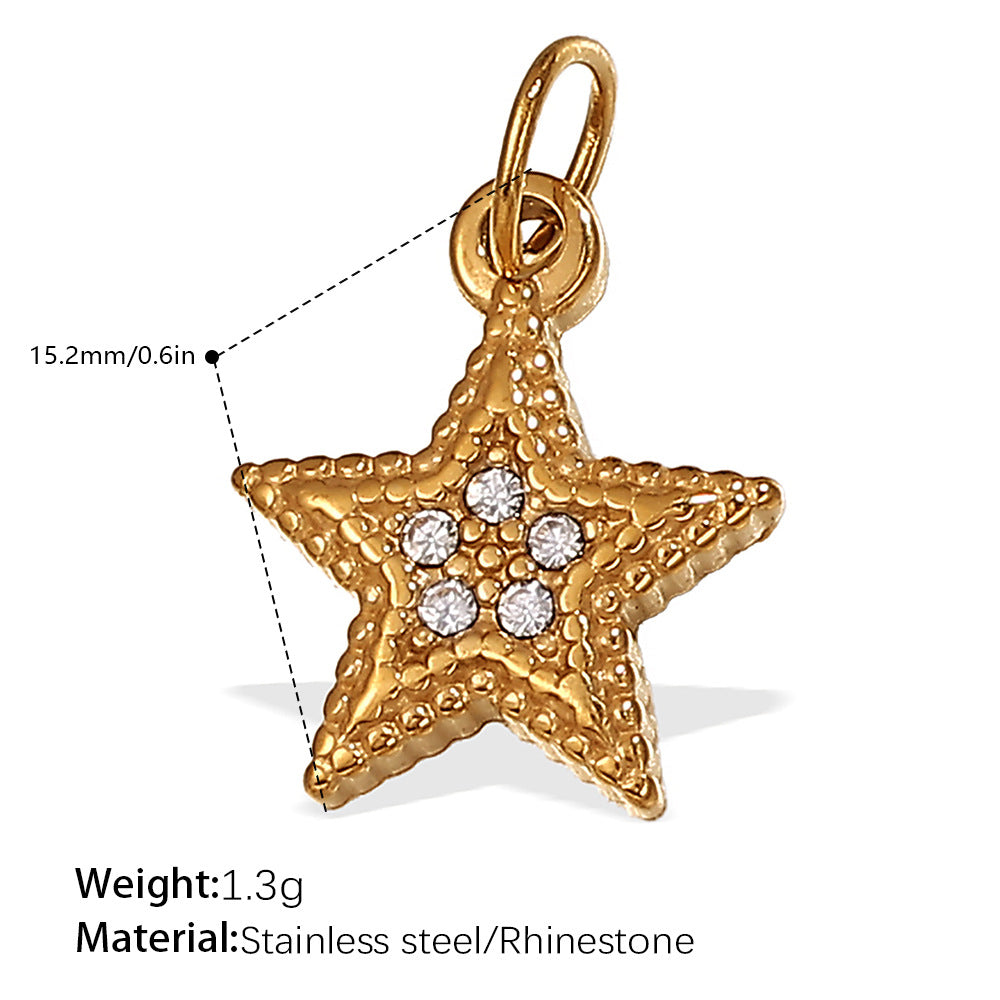 Pavé Crystal Stainless Steel Charm — 18K Gold PVD — FOG-CH-0067-GD