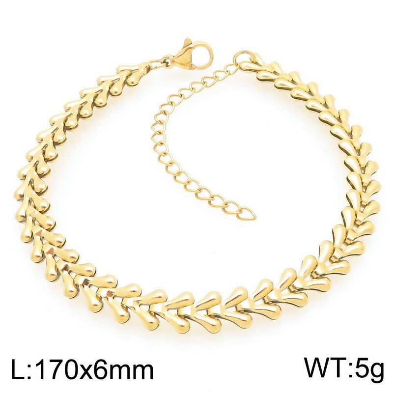 Nova Minimalist Stainless Steel Bracelet — 18K Gold PVD — FOG-BR-0095-GD