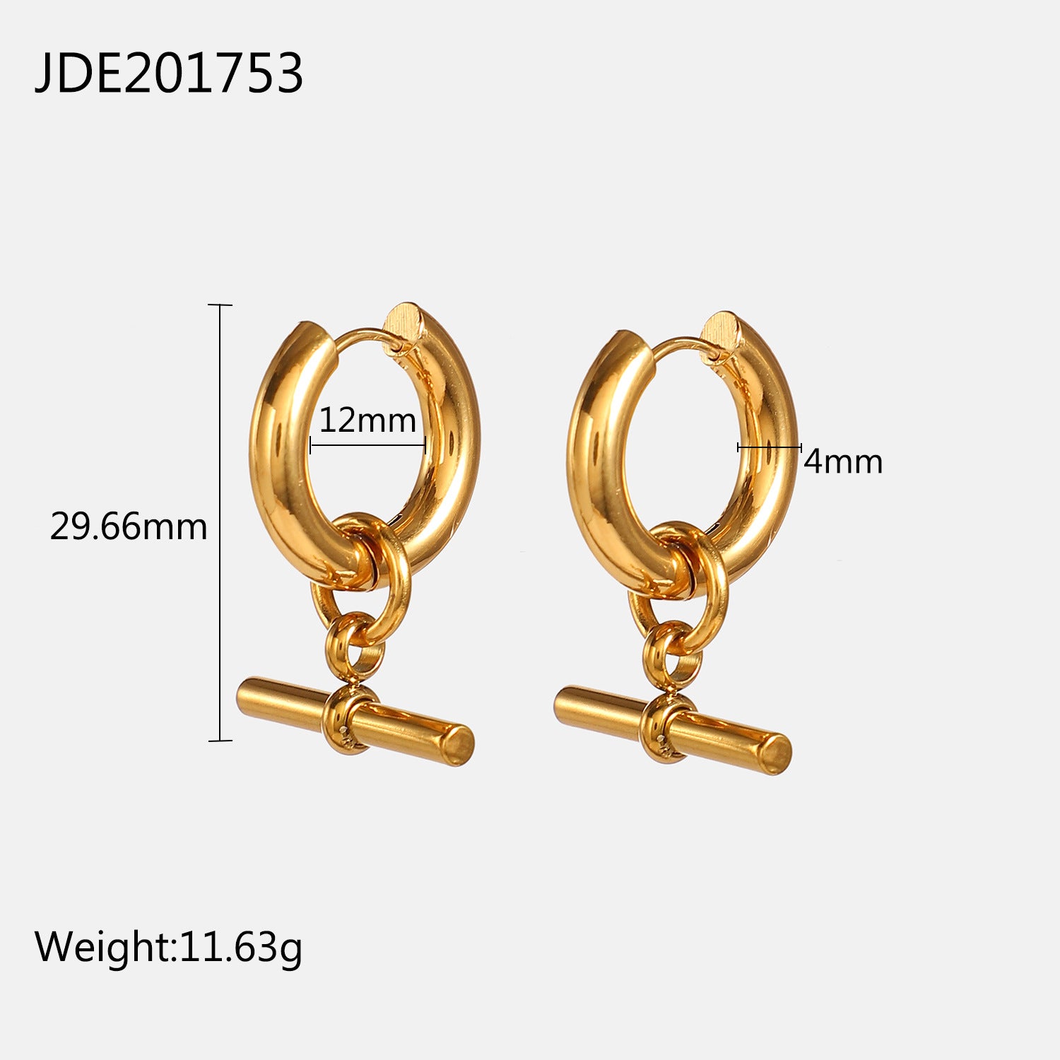 Nova Contemporary Stainless Steel Jewelry — 18K Gold PVD — FOG-OT-0370-GD