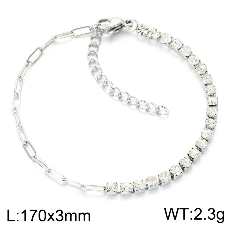 Mira Bold Stainless Steel Bracelet — Polished Steel — FOG-BR-0086-ST