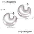 Mira Bold Stainless Steel Earrings — Polished Steel — FOG-ER-0440-ST