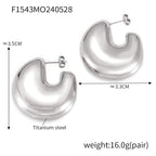 Mira Bold Stainless Steel Earrings — Polished Steel — FOG-ER-0440-ST