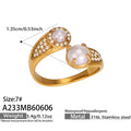 Pavé Crystal Stainless Steel Ring — 18K Gold PVD — FOG-RG-0039-GD
